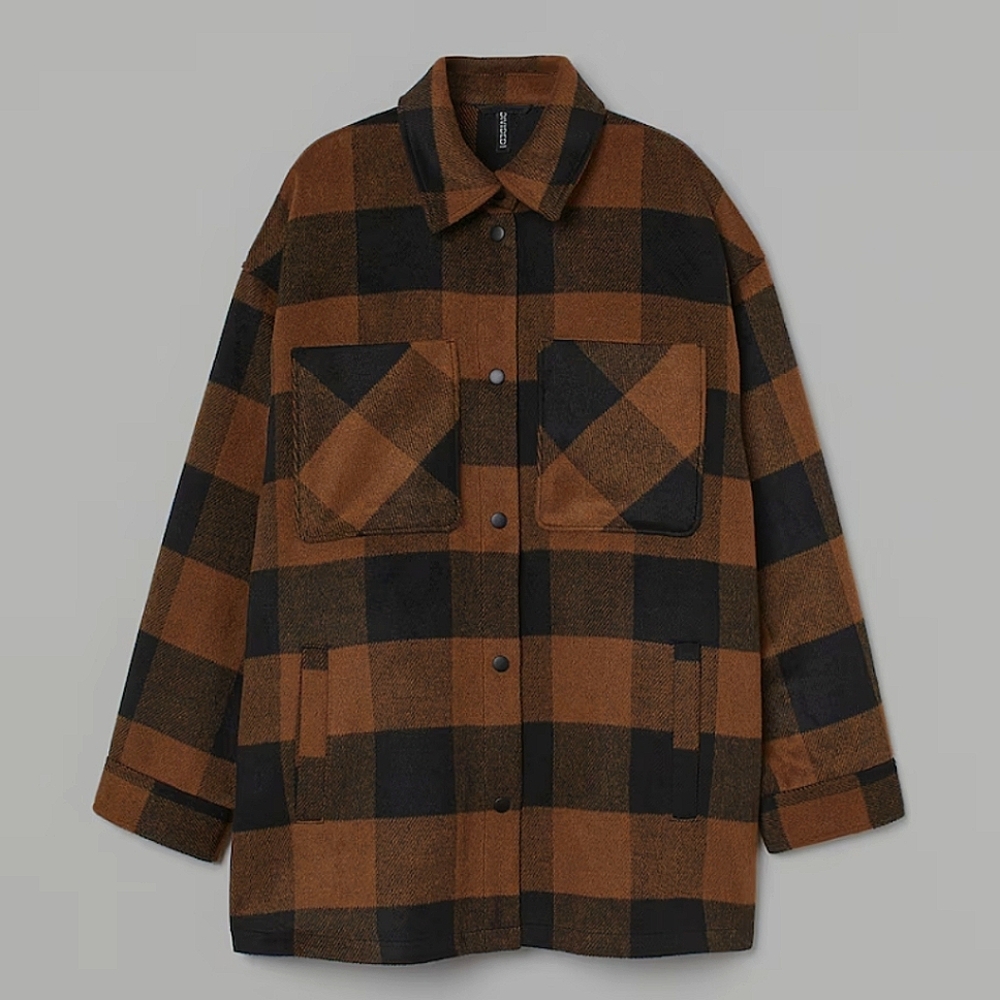 H&M soft & warm womens shirt jacket.